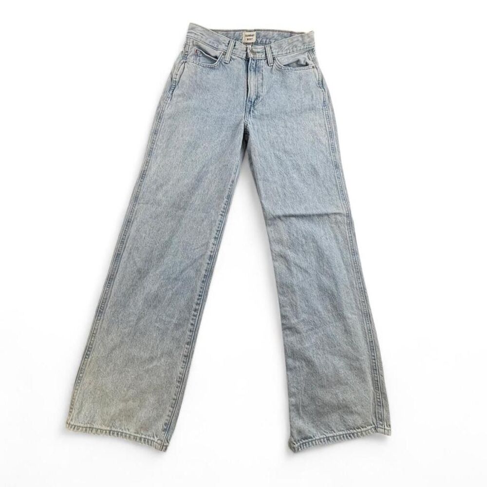 Sunday Best High Waisted Jeans 6 Light Wash Straight Leg Aritzia Denim